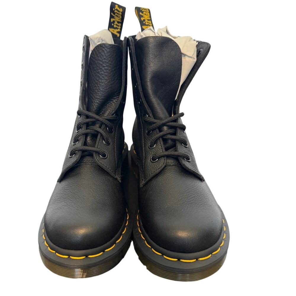 Dr. Martens Pascal Black Pebbled Leather 8 Eye Boots